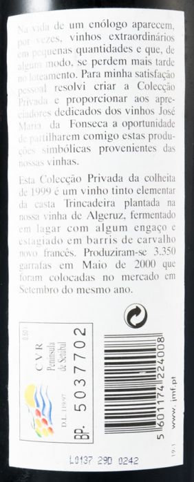 1999 Domingos Soares Franco Colecção Privada Trincadeira tinto 50cl
