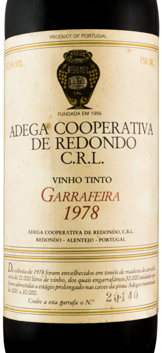 1978 Adega Cooperativa do Redondo Garrafeira tinto