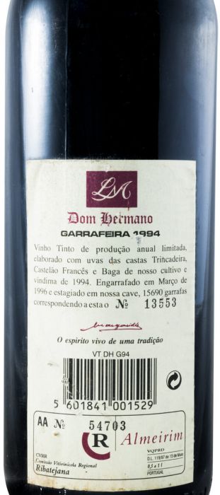 1994 Dom Hermano Garrafeira red