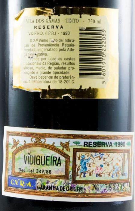 1990 Vidigueira Vila dos Gamas Reserva red