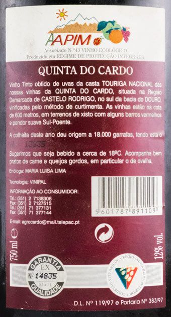 1998 Quinta do Cardo Touriga Nacional red