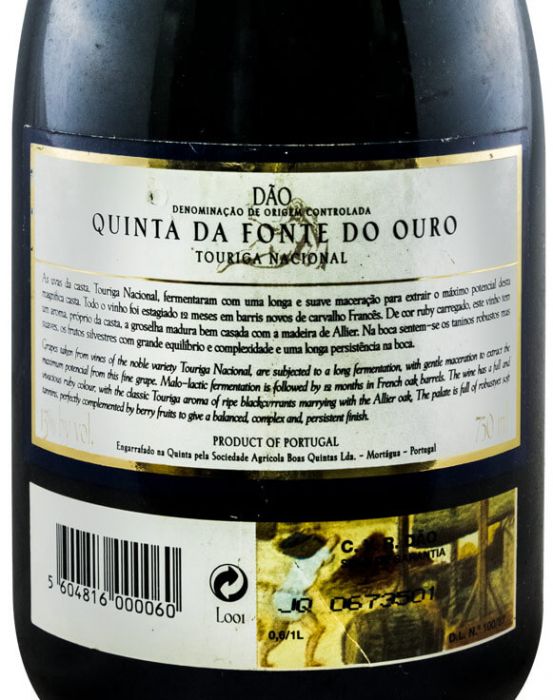 2000 Quinta da Fonte do Ouro Touriga Nacional tinto