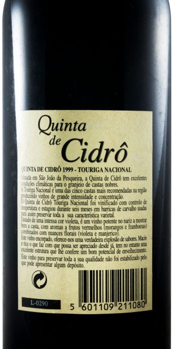 1999 Quinta de Cidrô Touriga Nacional tinto