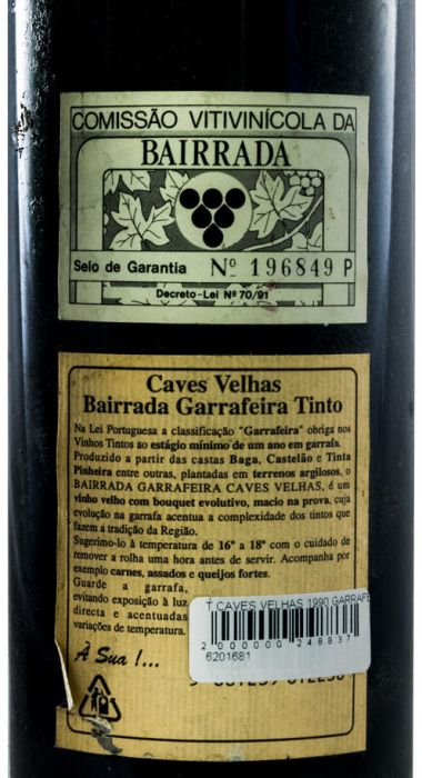1990 Caves Velhas Garrafeira tinto