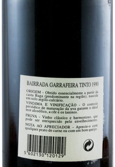 1990 Valdarcos Garrafeira Bairrada tinto