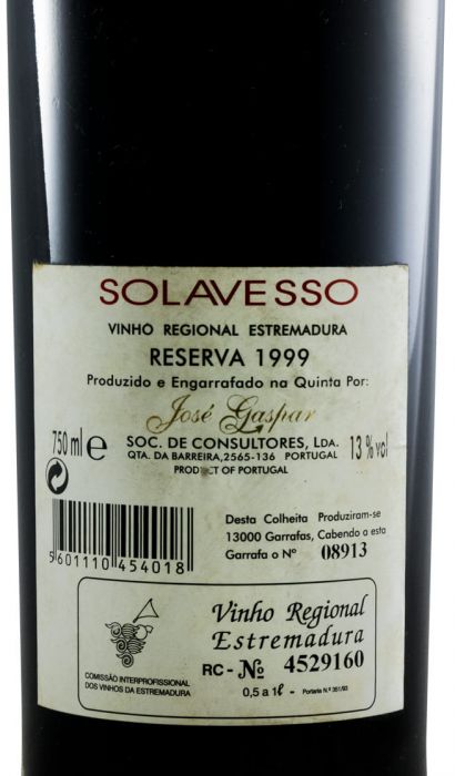 1999 Solavesso Reserva red