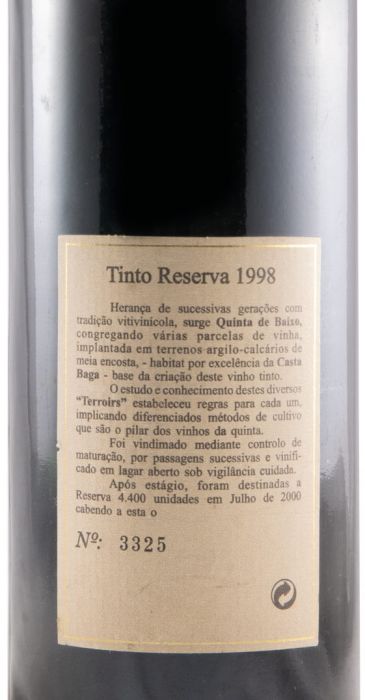 1998 Quinta de Baixo Reserva red