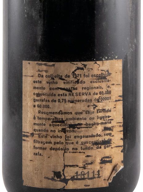 1971 Borba Reserva tinto (rótulo em cortiça)