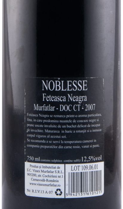 2007 Murfatlar Noblesse tinto