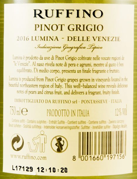 2016 Ruffino Lumina Pinot Grigio white
