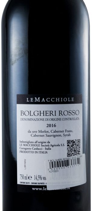 2016 Le Macchiole Bolgheri Rosso red