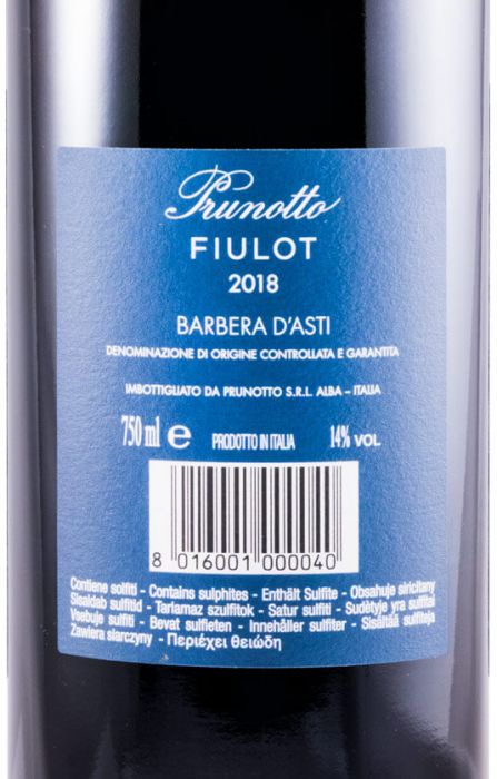 2018 Prunotto Fiulot Barbera d'Asti tinto