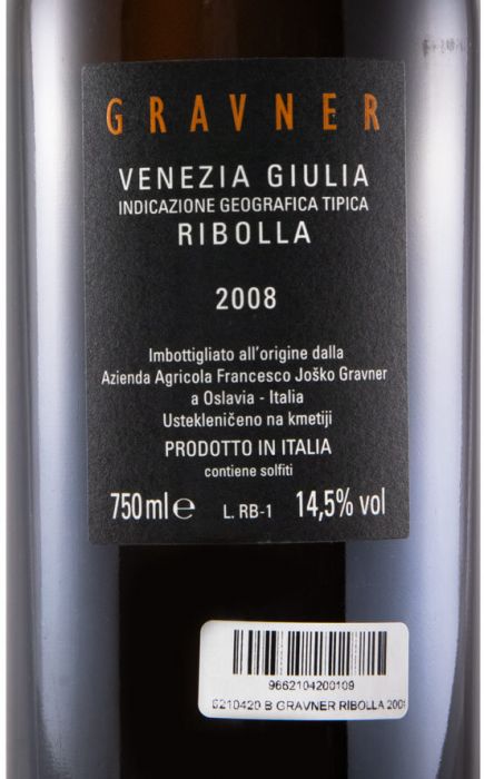 2008 Gravner Ribolla Orange Wine branco