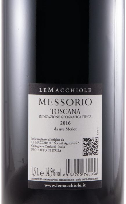2016 Le Macchiole Messorio red 1.5L