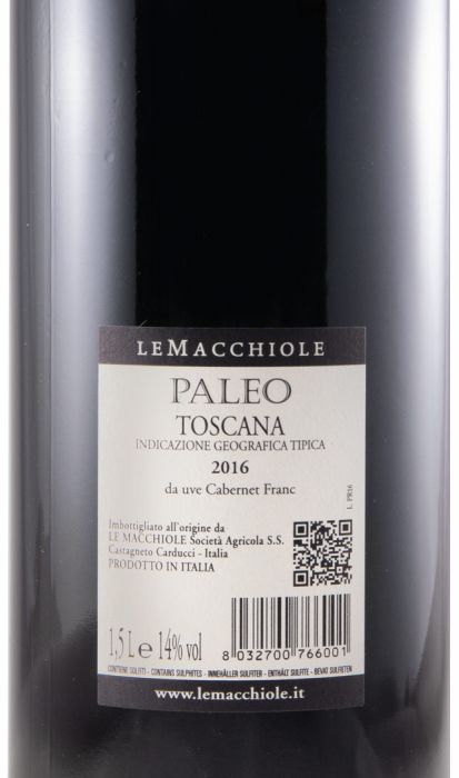 2016 Le Macchiole Paleo Rosso red 1.5L