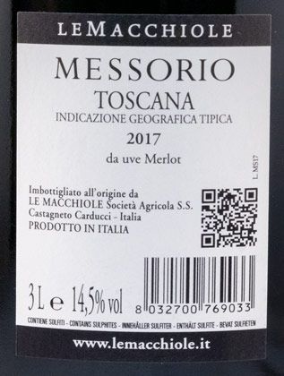 2017 Le Macchiole Messorio tinto 3L