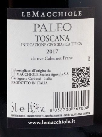 2017 Le Macchiole Paleo Rosso tinto 3L