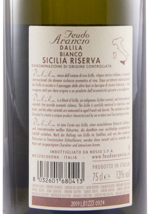 2019 Feudo Arancio Dalila Riserva branco