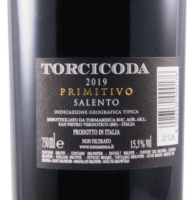 2019 Tormaresca Torcicoda Primitivo Salento red