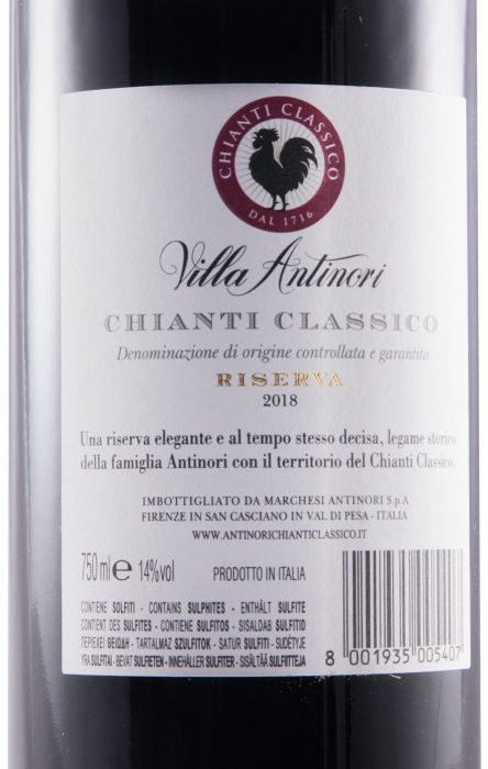 2018 Villa Antinori Chianti Classico Riserva tinto