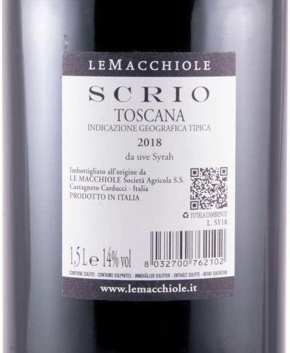 2018 Le Macchiole Scrio tinto 1,5L