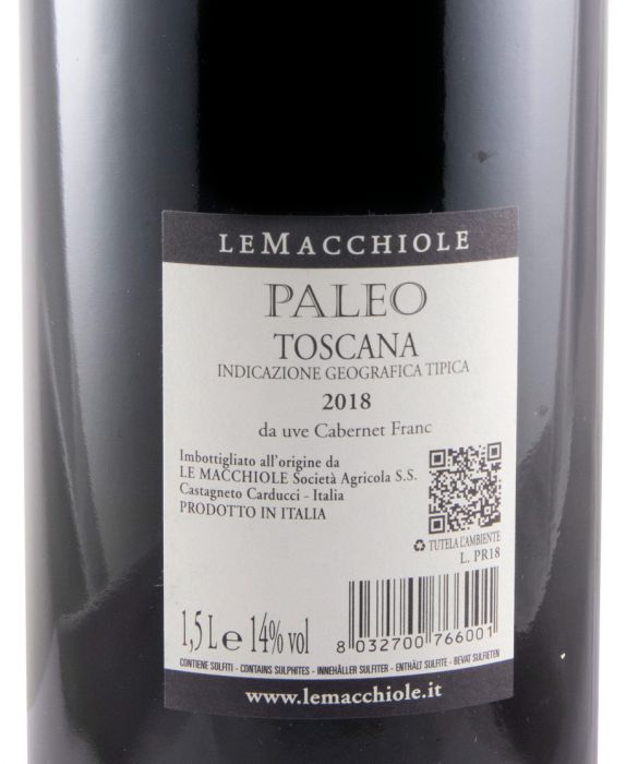 2018 Le Macchiole Paleo tinto 1,5L