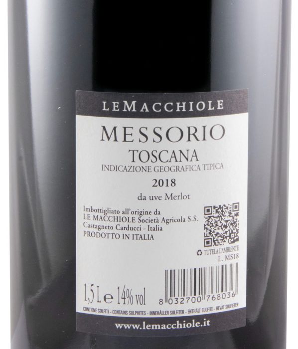2018 Le Macchiole Messorio tinto 1,5L