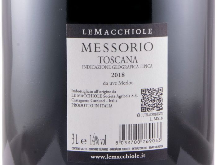 2018 Le Macchiole Messorio tinto 3L