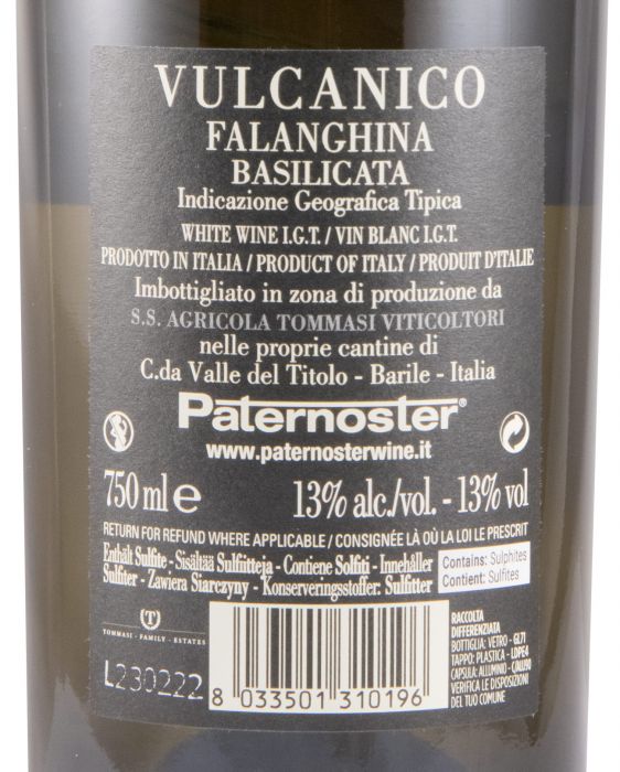 2021 Paternoster Vulcanico Falanghina Basilicata white