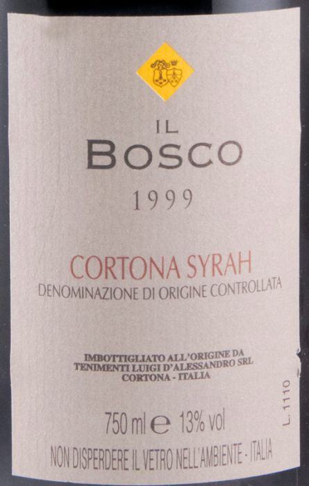 1999 Tenimenti d'Alessandro Il Bosco Syrah red