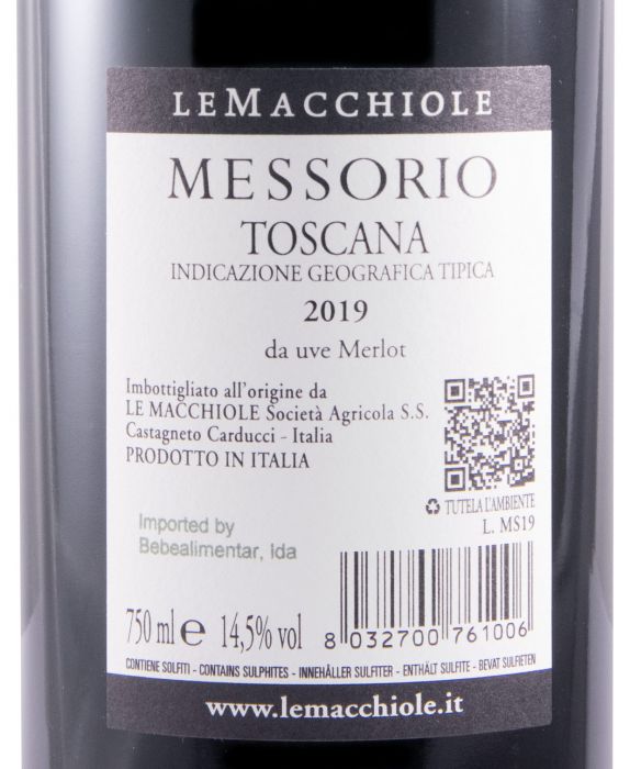 2019 Le Macchiole Messorio tinto