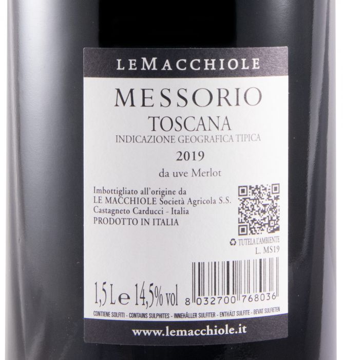 2019 Le Macchiole Messorio tinto 1,5L