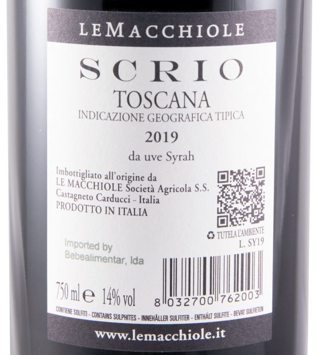 2019 Le Macchiole Scrio tinto