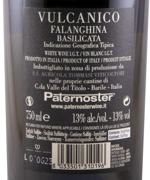 2022 Paternoster Vulcanico Falanghina Basilicata white