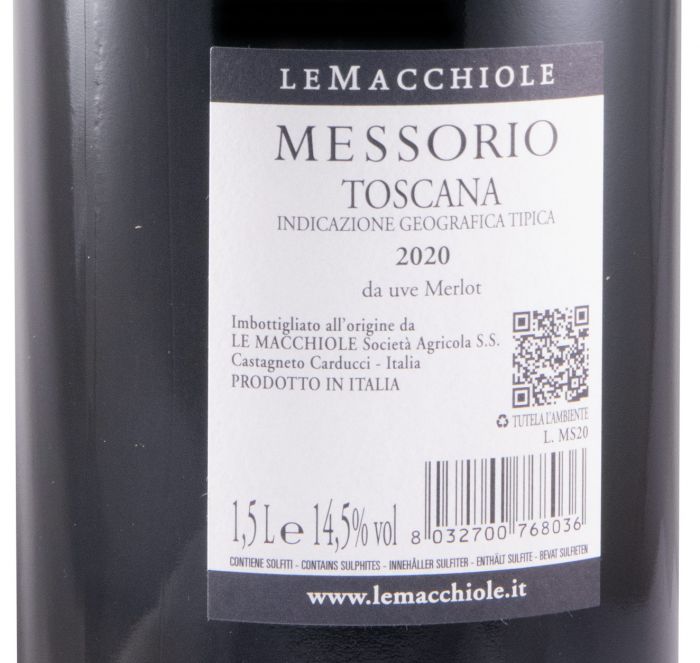 2020 Le Macchiole Messorio tinto 1,5L