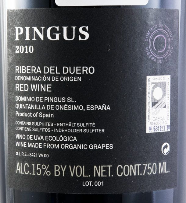 2010 Pingus Ribera del Duero tinto