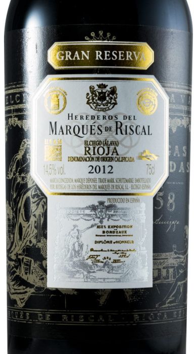 2012 Marqués de Riscal Gran Reserva Rioja tinto