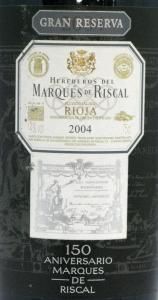 2004 Marqués de Riscal Gran Reserva 150º Aniversário Rioja tinto
