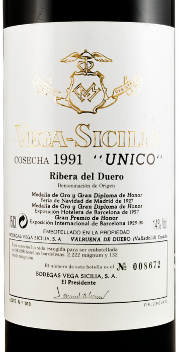1991 Vega-Sicilia Unico Ribera del Duero red
