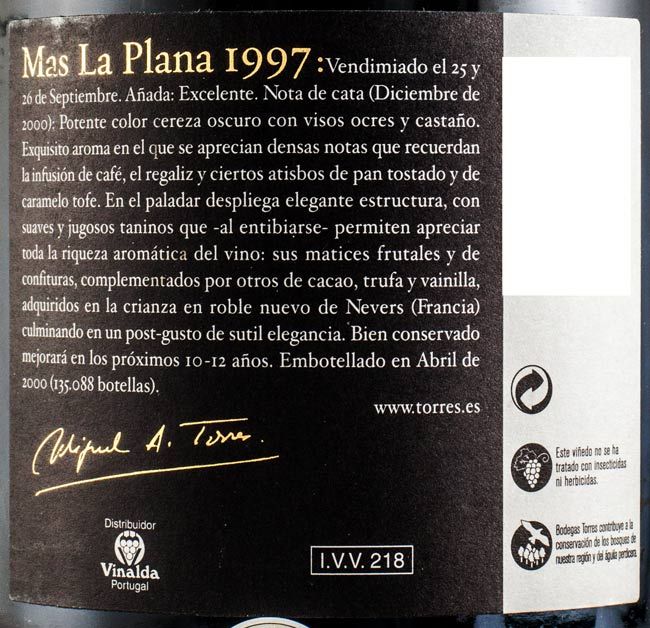 1997 Miguel Torres Mas La Plana Penedès red 1.5L