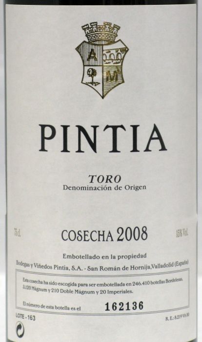 2008 Pintia Toro tinto