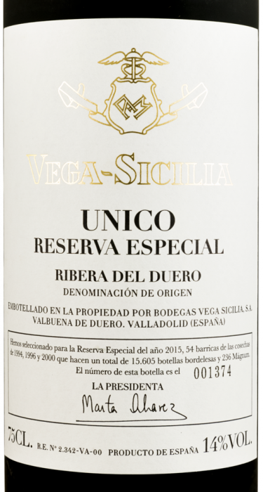 2015 Vega-Sicilia Unico Reserva Especial Ribera del Duero tinto