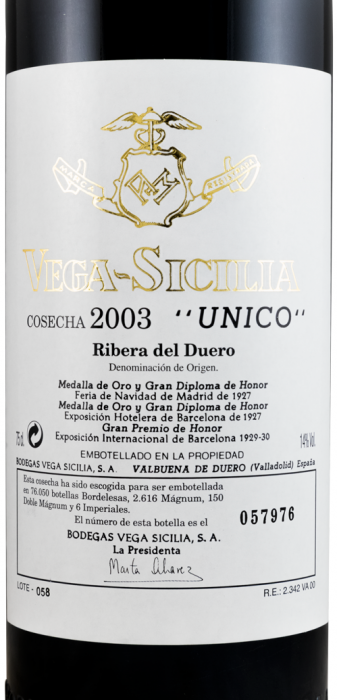 2003 Vega-Sicilia Unico Ribera del Duero red