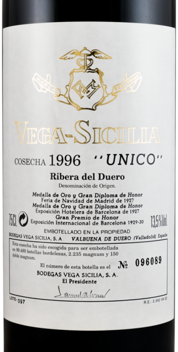 1996 Vega-Sicilia Unico Ribera del Duero tinto