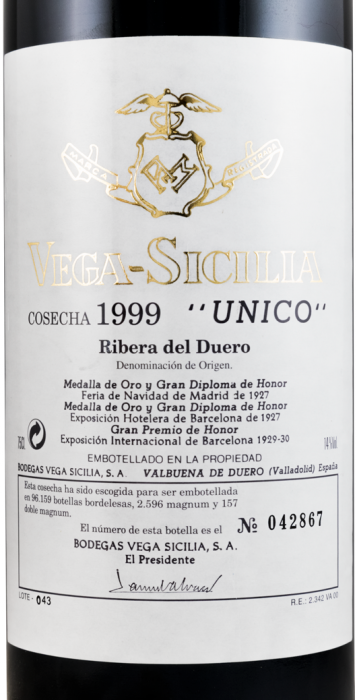 1999 Vega-Sicilia Unico Ribera del Duero tinto