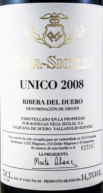 2008 Vega-Sicilia Unico Ribera del Duero red