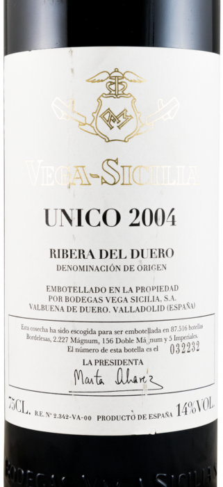2004 Vega-Sicilia Unico Ribera del Duero red