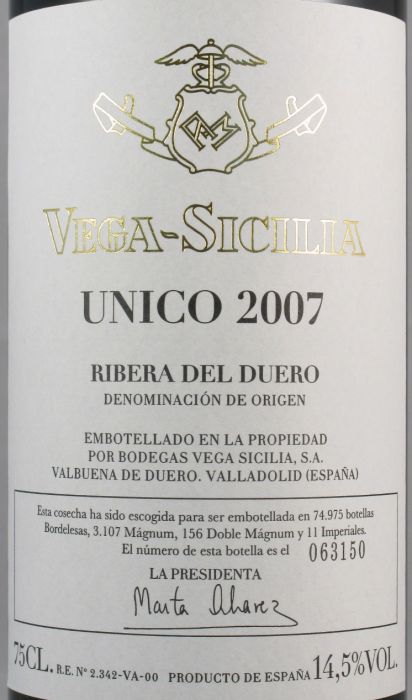 2007 Vega-Sicilia Unico Ribera del Duero red