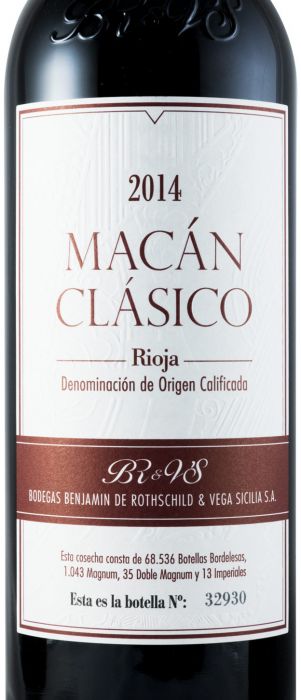 2014 Benjamin de Rothschild & Vega-Sicilia Macán Clásico Rioja red