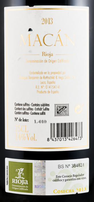 2013 Benjamin de Rothschild & Vega-Sicilia Macán Rioja tinto